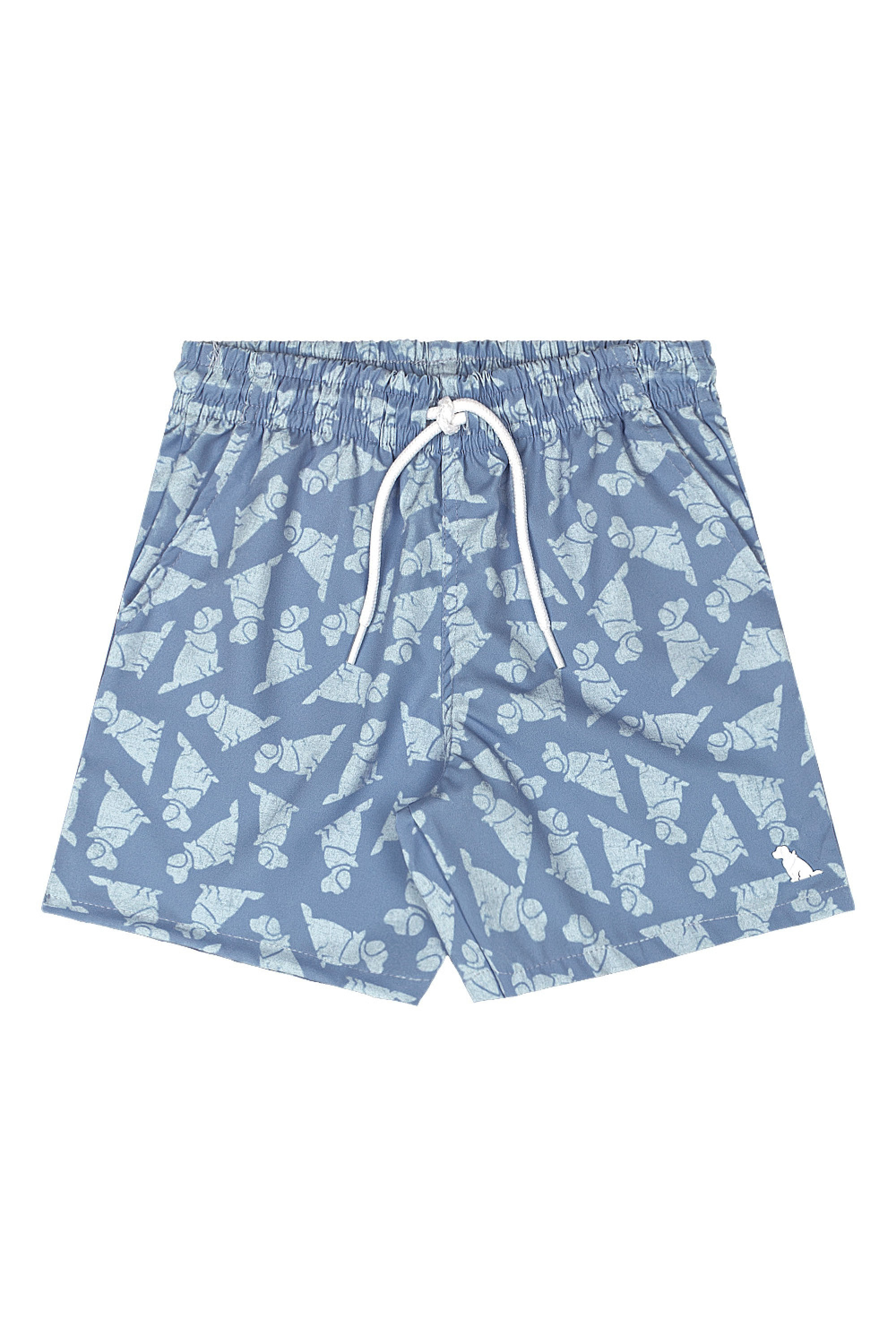 Bermuda Infantil Masculina de Microfibra Tropical (Azul) Quimby
